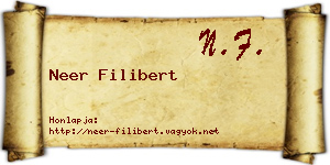 Neer Filibert névjegykártya